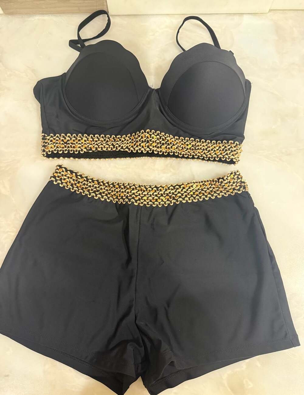 Stitch Tape Tankini Size L 2 Piece Bathing Suit